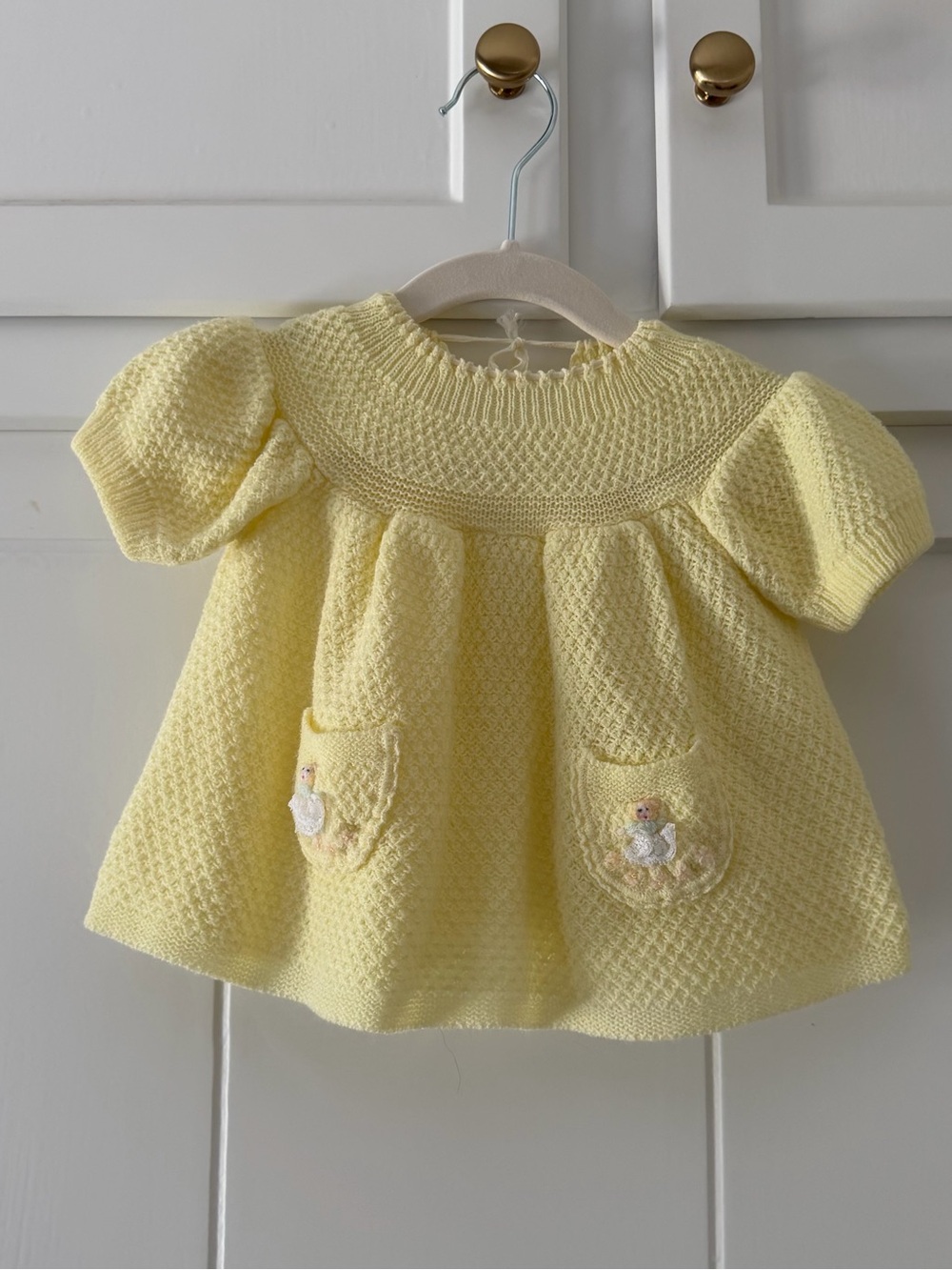 Vintage Yellow Knit Baby Dress